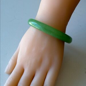 Green Jade-Style Bangle Bracelet - Women's Jewelry